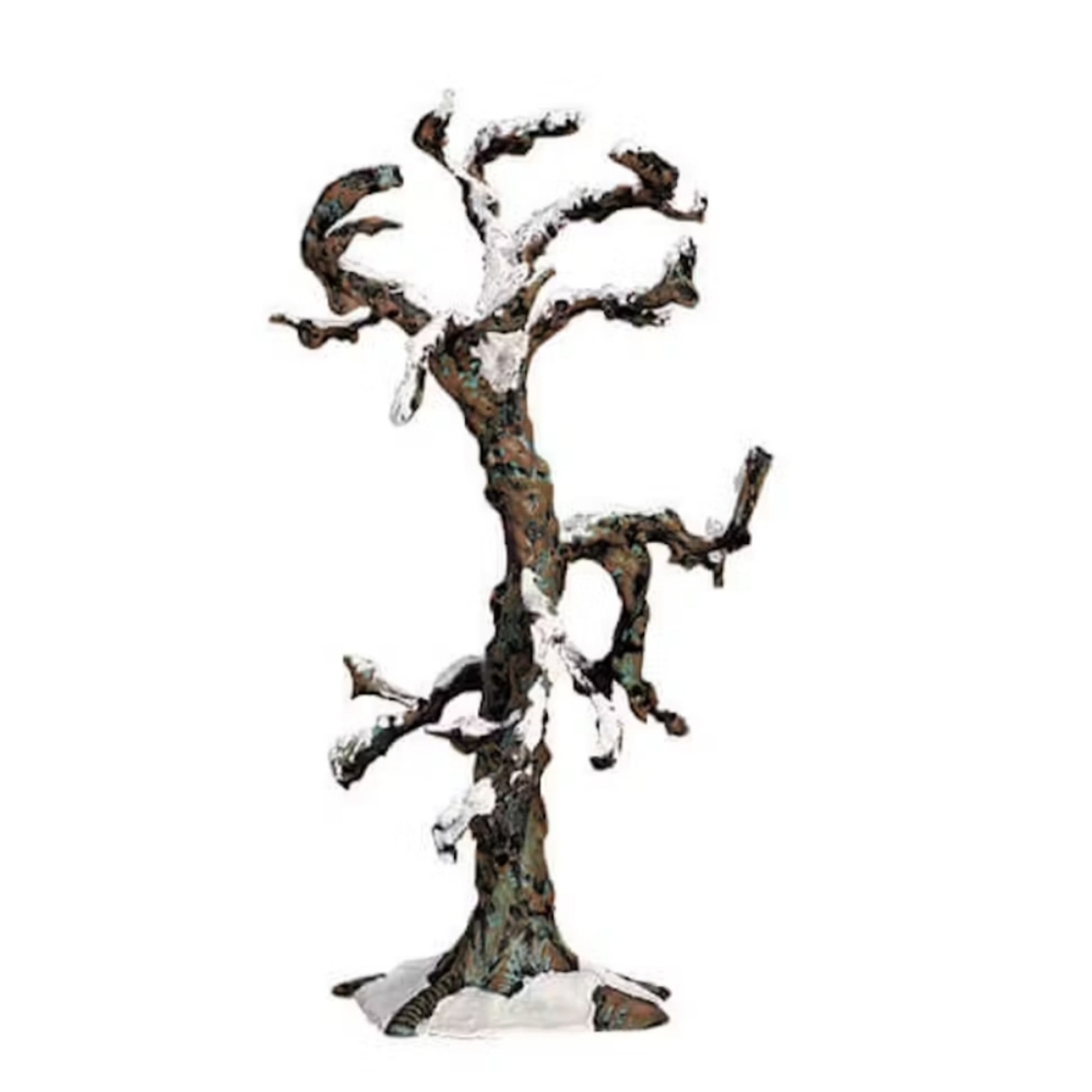 Retired 2006 LEMAX  Halloween /  Holiday "Snowy Oak Tree Medium" Set of 2